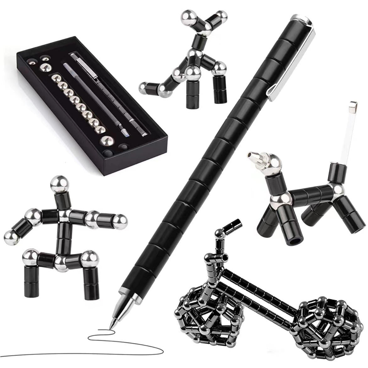 Magnetic Levitation Ballpoint Pen Black Metal Base